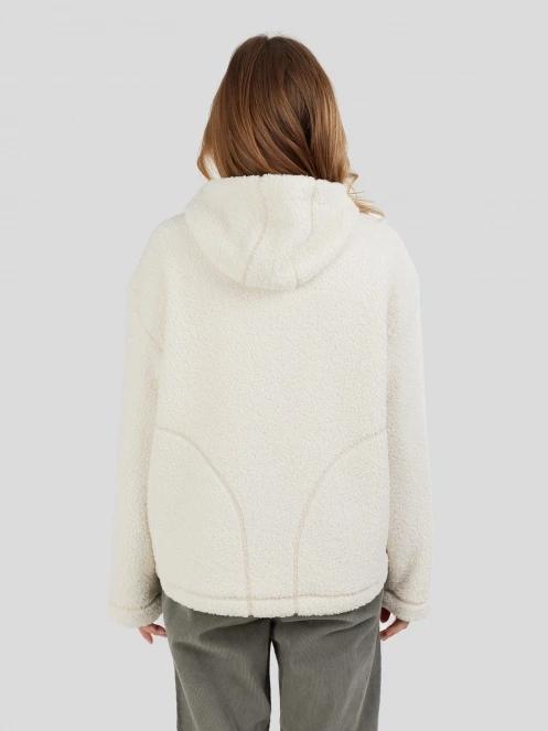 Fundango Juniper Pile Jacket női kapucnis pulóver fehér színben 3