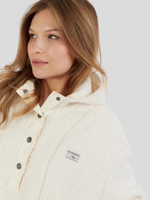 Fundango Juniper Pile Jacket női kapucnis pulóver fehér színben 7