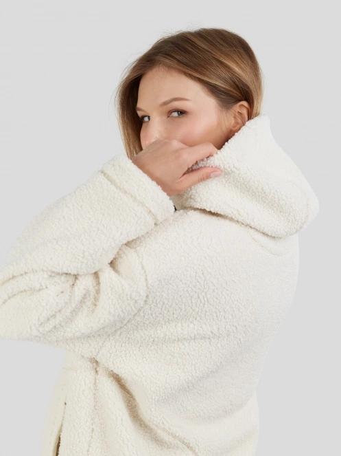 Fundango Juniper Pile Jacket női kapucnis pulóver fehér színben 9