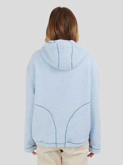 Fundango Juniper Pile Jacket női kapucnis pulóver világoskék színben 3