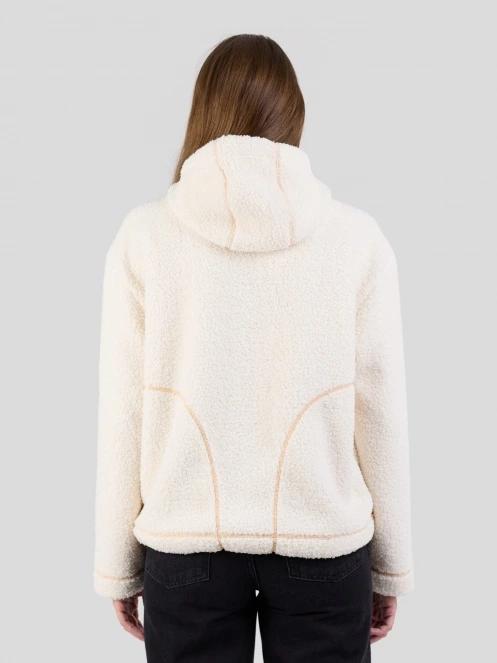 Fundango Juniper Pile Jacket női kapucnis pulóver fehér színben 3