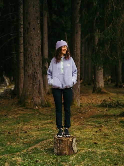 Fundango Juniper Pile Jacket női kapucnis pulóver lila színben 11