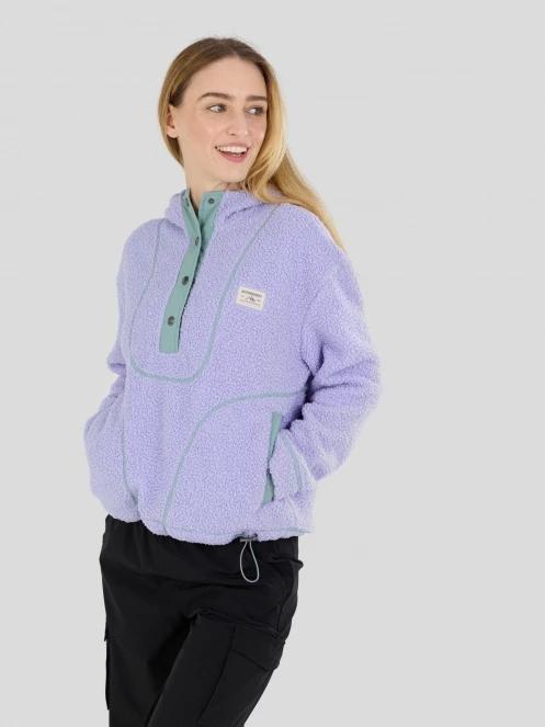 Fundango Juniper Pile Jacket női kapucnis pulóver lila színben 6