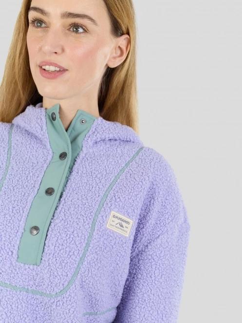 Fundango Juniper Pile Jacket női kapucnis pulóver lila színben 7