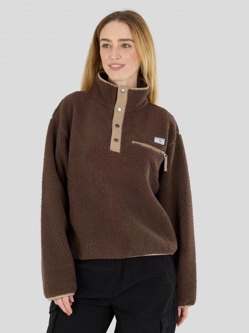 Fundango Pacha Fleece Jacket női polár pulóver barna színben 2