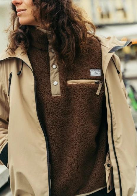 Fundango Pacha Fleece Jacket női polár pulóver barna színben 4