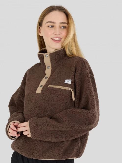 Fundango Pacha Fleece Jacket női polár pulóver barna színben 4