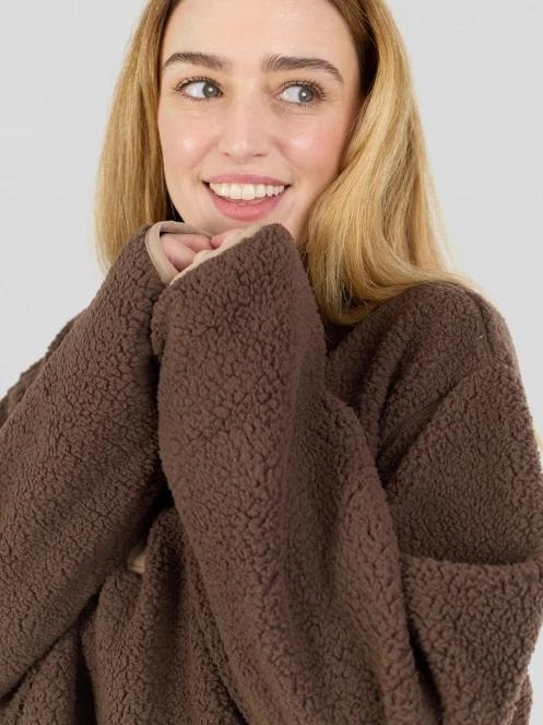 Fundango Pacha Fleece Jacket női polár pulóver barna színben 6