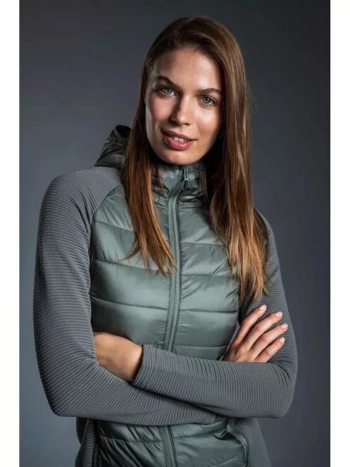 Fundango AFTON Hybrid Jacket női polár pulóver oliva színben 3