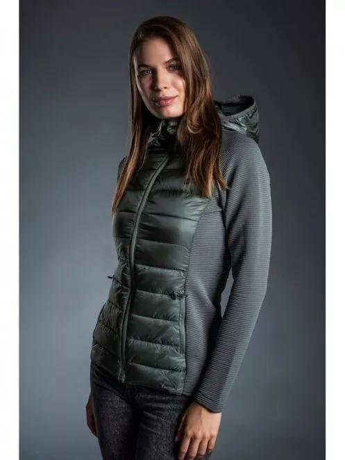 Fundango AFTON Hybrid Jacket női polár pulóver oliva színben 4