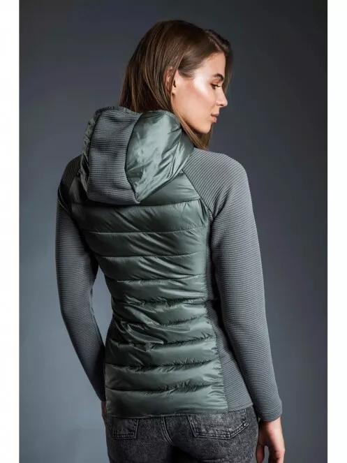 Fundango AFTON Hybrid Jacket női polár pulóver oliva színben 5