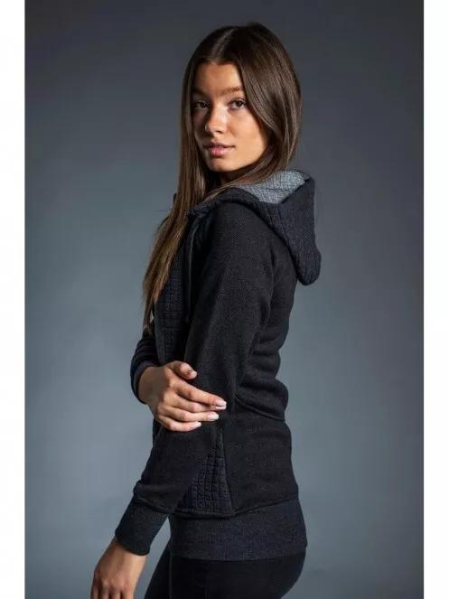 Fundango SHARE Hooded Fleece női polár pulóver fekete színben 3
