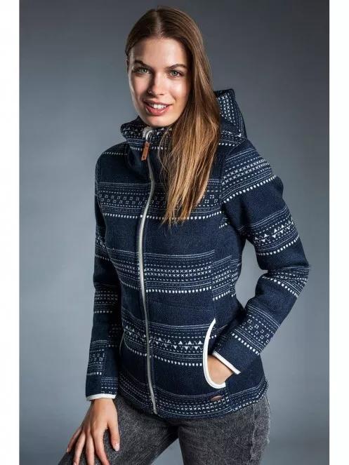 Fundango ARA Fleece Jacket női kapucnis pulóver sötétkék színben 2