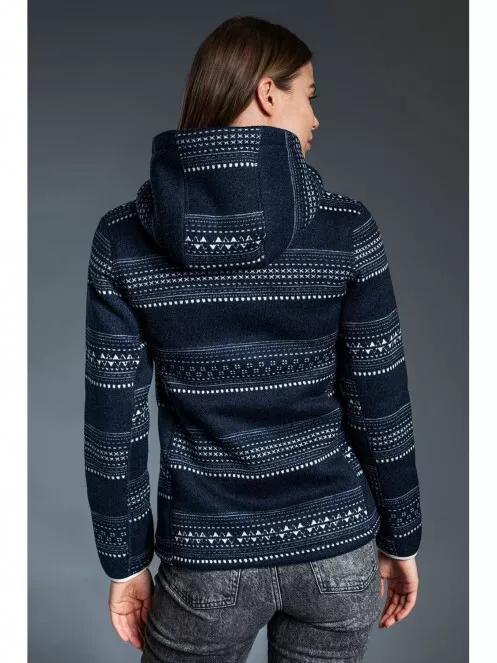 Fundango ARA Fleece Jacket női kapucnis pulóver sötétkék színben 3