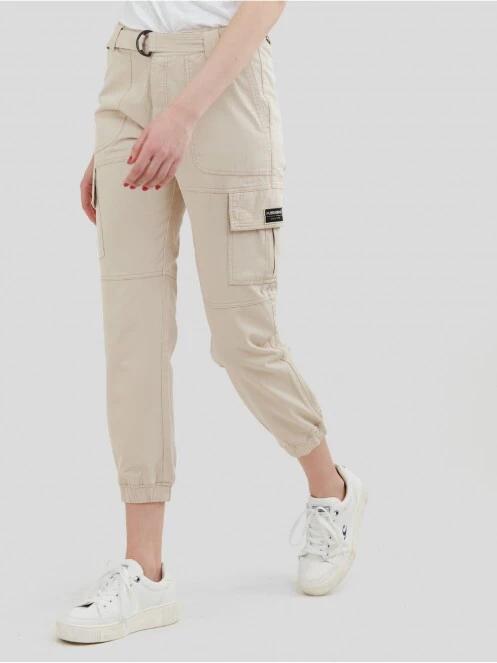 Fundango Alina Cargo Pants női oldalzsebes utcai nadrág homok színben 2
