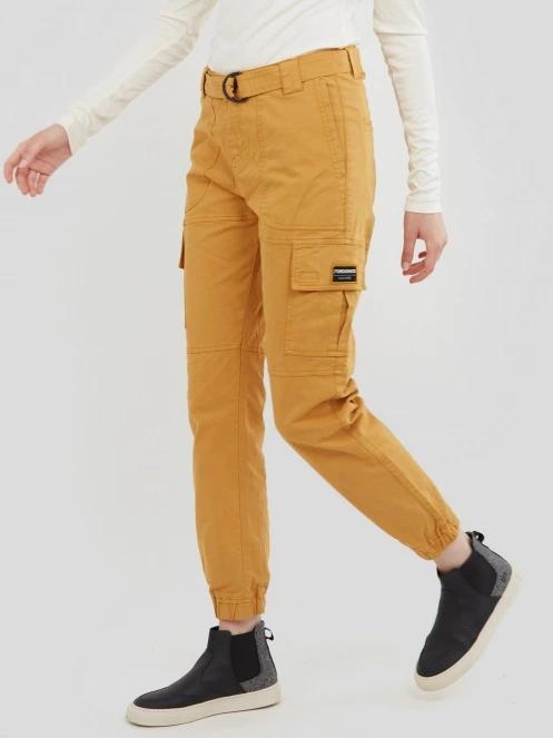 Fundango Alina Cargo Pants női oldalzsebes utcai nadrág sárga színben 2