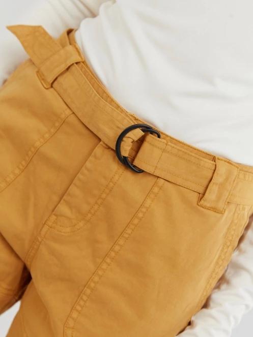 Fundango Alina Cargo Pants női oldalzsebes utcai nadrág sárga színben 5