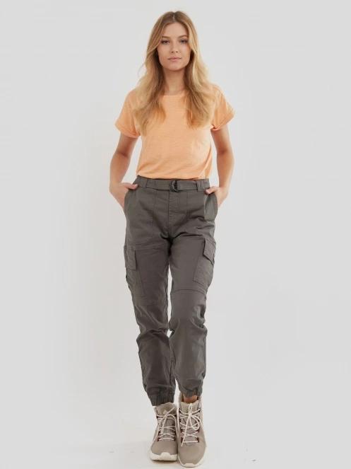 Fundango Alina Cargo Pants női oldalzsebes utcai nadrág oliva színben 4
