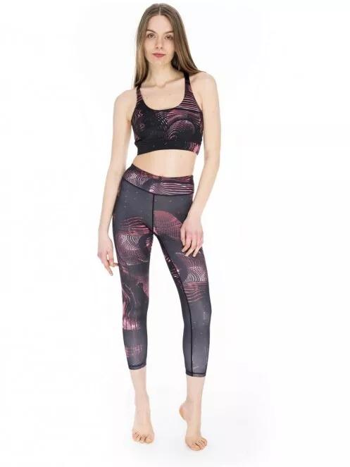 Fundango Leggings Print női sportnadrág fekete színben 4