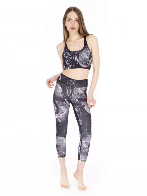 Fundango Leggings Print női sportnadrág fekete színben 4