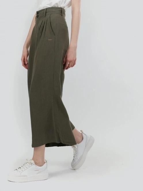 Fundango Piper Pants női hosszú nadrág oliva színben 2