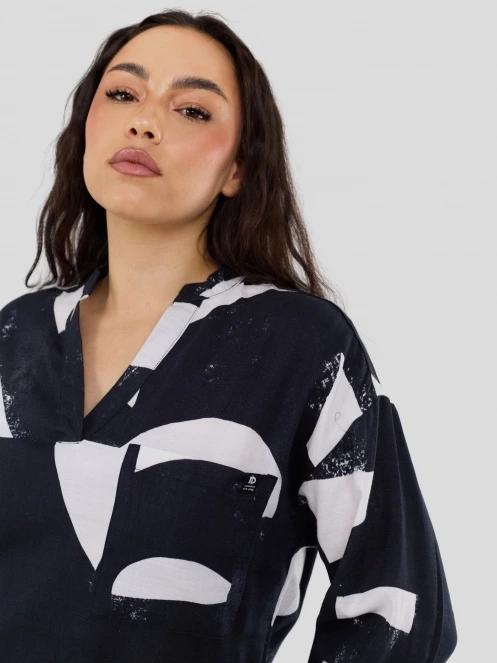 Fundango Athene Cover-up női hosszú ujjú ing fekete színben 7