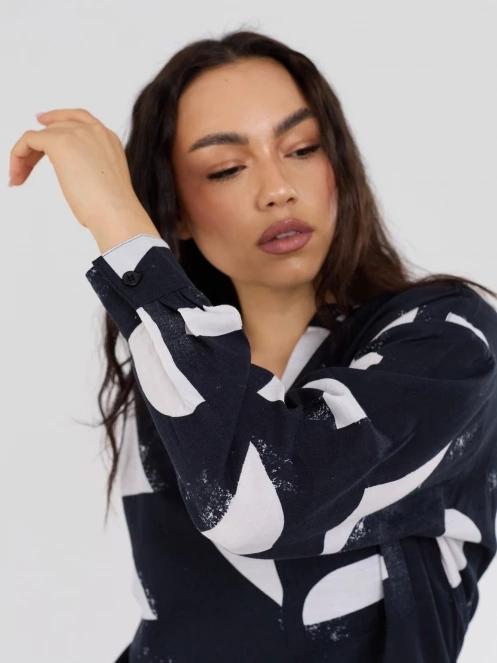 Fundango Athene Cover-up női hosszú ujjú ing fekete színben 8