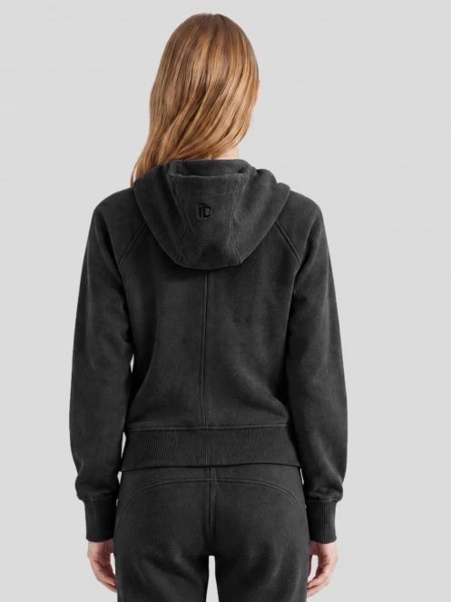 Fundango Coreline Full-Zip Sweater női kapucnis pulóver fekete színben 3
