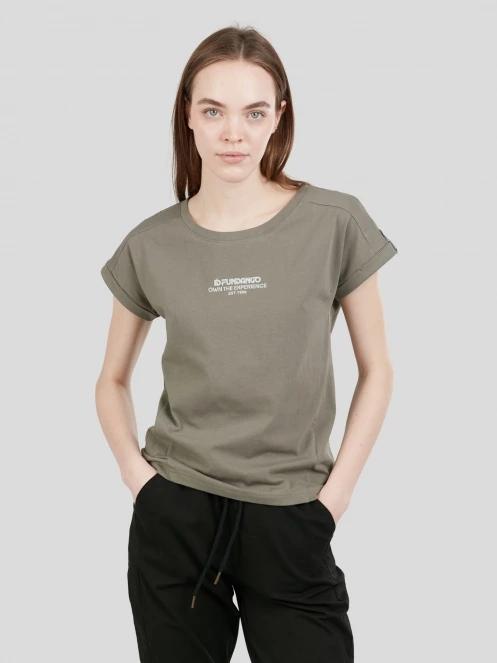 Fundango Lima T-shirt női rövid ujjú póló oliva színben 2