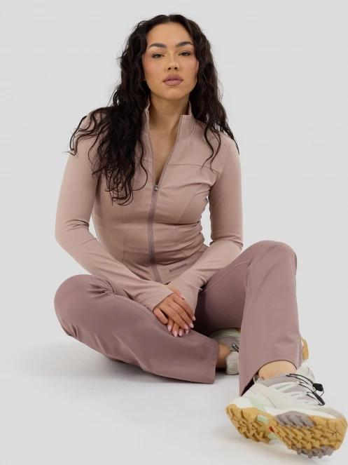 Fundango Flop Zip Up Top női hosszú ujjú sport póló rózsaszín színben 4