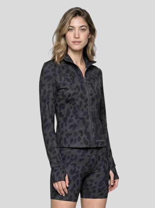 Fundango Flop Zip Up Top női hosszú ujjú sport póló fekete színben 2