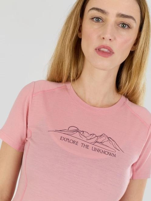 Fundango Reinga Merino T-shirt női aláöltöző felső rózsaszín színben 9