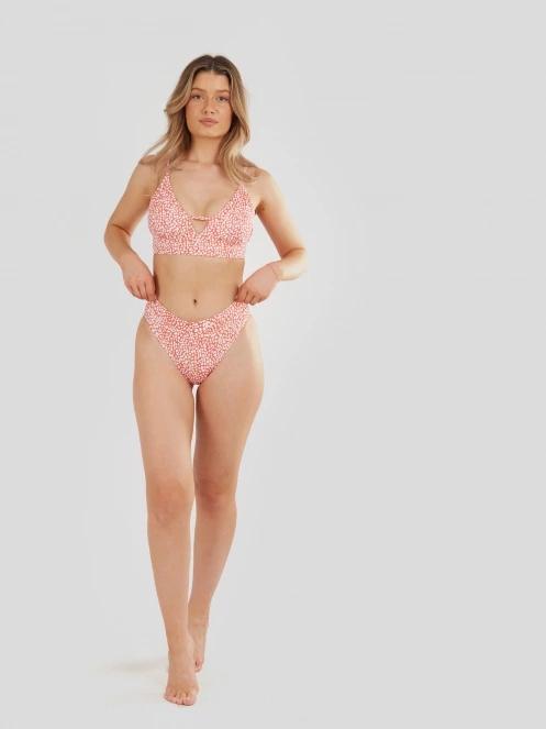 Fundango Sahara V-neck Cami Top női bikini felső piros színben 4