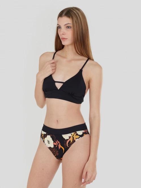 Fundango Sahara V-neck Cami Top női bikini felső fekete színben 2