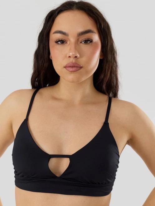 Fundango Sahara V-Neck Cami Top női bikini felső fekete színben 6