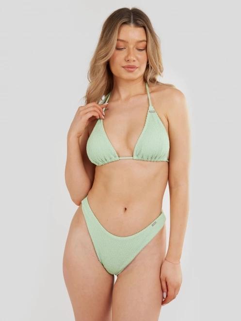 Fundango Innisfil Triangle Jacquard Top női bikini felső zöld színben 2