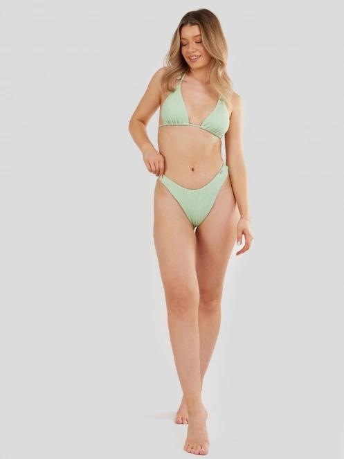 Fundango Innisfil Triangle Jacquard Top női bikini felső zöld színben 4