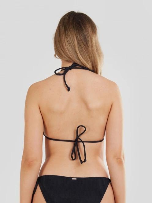 Fundango Innisfil Triangle Jacquard Top női bikini felső fekete színben 3