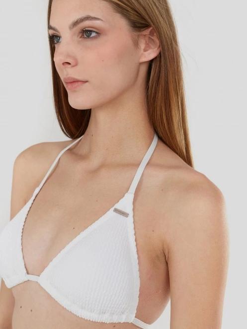 Fundango Innisfil Triangle Jacquard Top női bikini felső fehér színben 5