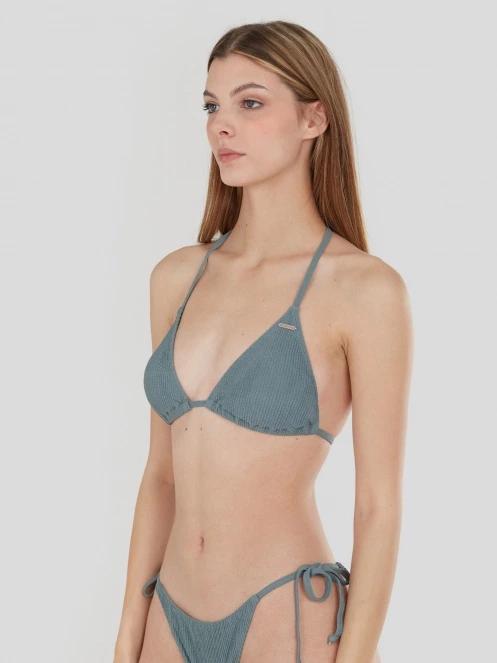 Fundango Innisfil Triangle Jacquard Top női bikini felső zöld színben 2