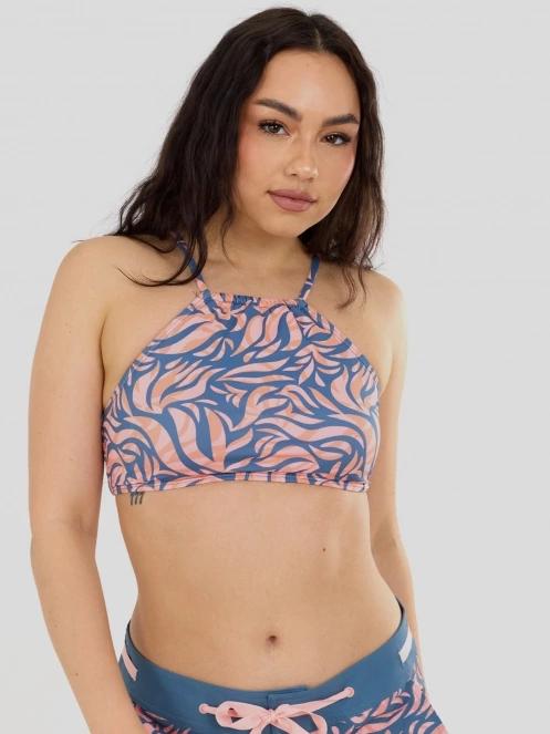 Fundango Hogg High Neck Top női bikini felső sötétkék színben 6