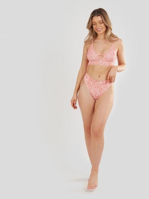 Fundango Sahara Mid Waist Full Bottoms női bikini alsó piros színben 4