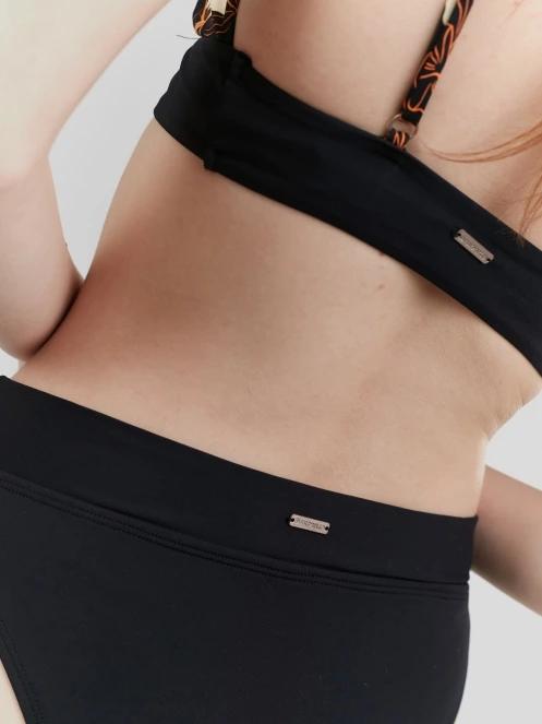 Fundango Sahara Mid Waist Full Bottom női bikini alsó fekete színben 7