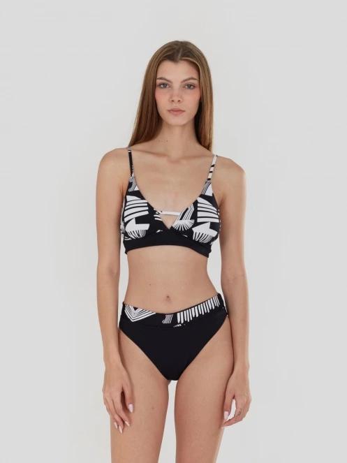 Fundango Sahara Mid Waist Full Bottom női bikini alsó fekete színben 4