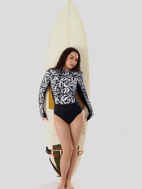 Fundango Dolphin Long Sleeve Suit női fürdőruha fekete színben 4