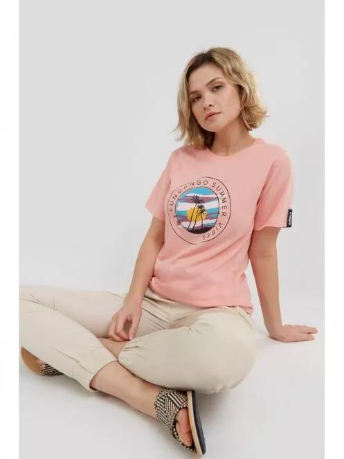 Fundango Bolton T-shirt női rövid ujjú póló magenta színben 5