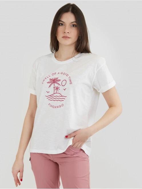 Fundango Nissa T-shirt női rövid ujjú póló fehér színben 2