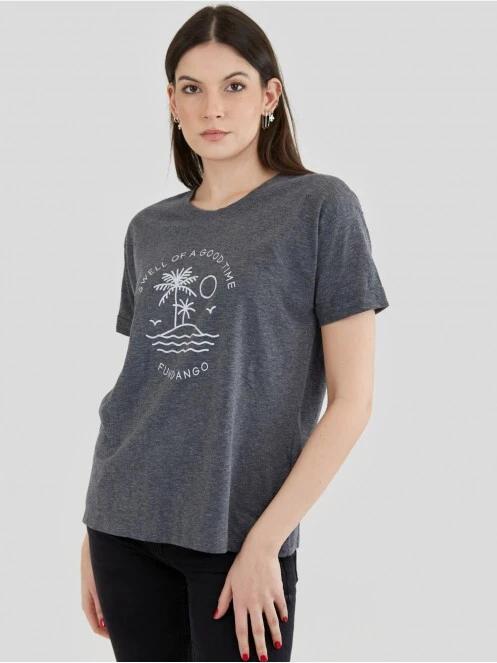 Fundango Nissa T-shirt női rövid ujjú póló szürke színben 2
