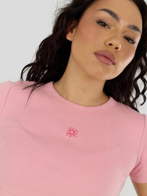 Fundango Sora Cropped T-shirt női crop top rózsaszín színben 6