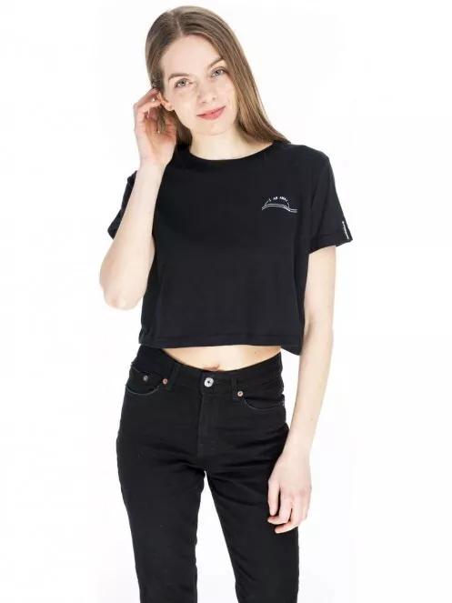 Fundango Monroe női crop top fekete színben 2